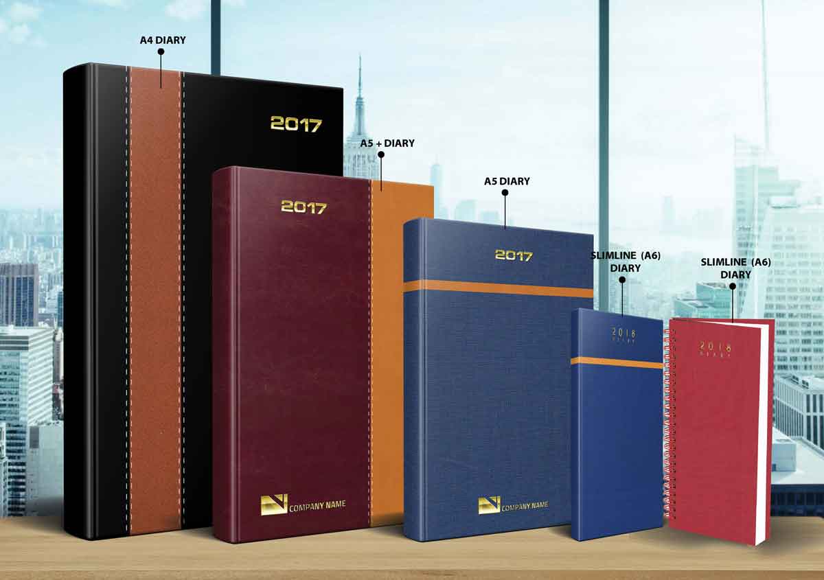 Diary Sizes Available