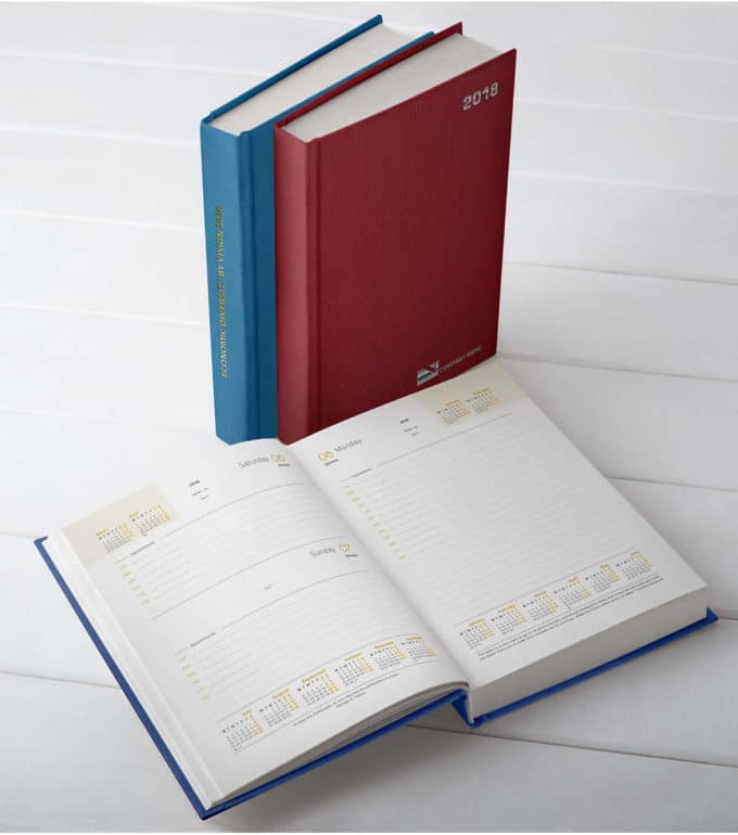 Printed and Laminated Ring Bound Diaries - Greencard Diary